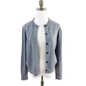 Vince Gray Cashmere Blend Cardigan Sweater Women's Small EUC Crew Neck Button Up